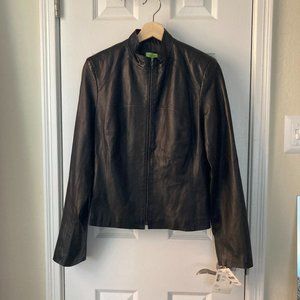 NORDSTROM Women's 100% Leather Moto Jacket, Black, Size Medium, NWT!!